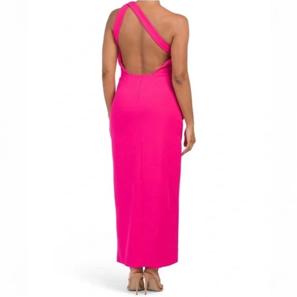 RACHEL ROY One Shoulder Gown / XL - Pink Sizzle / NWT - Picture 2 of 7